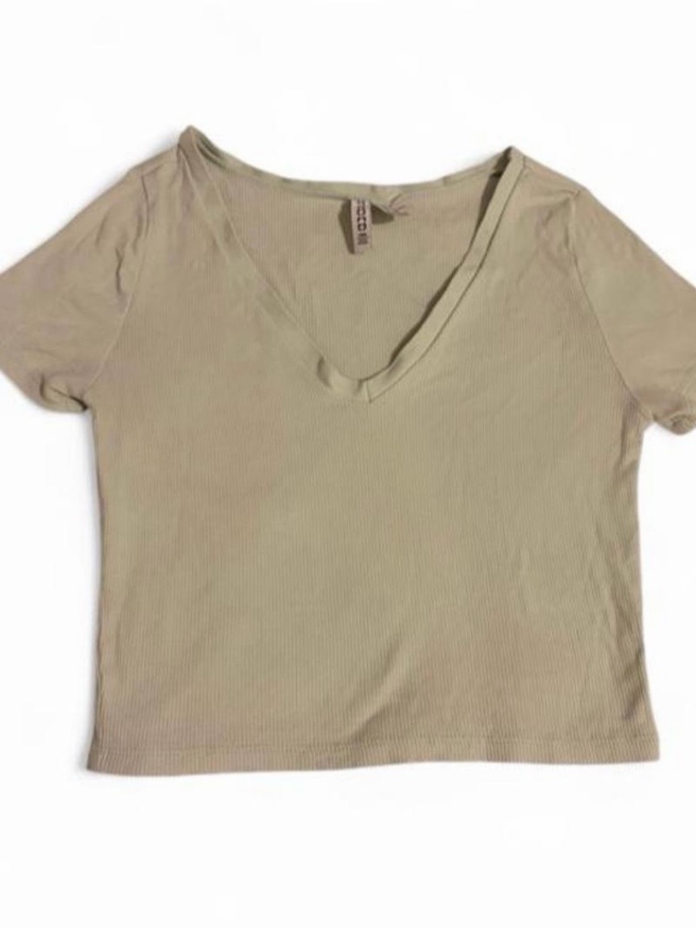 Divided Mint Ribbed V-Neck Crop Top + FREE Squishy Cube